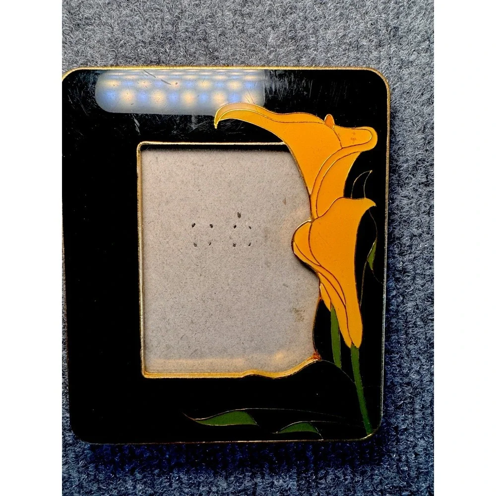 Art Deco Enameled‎ Calla Lilly 5x4 Inch Picture Frame Set Of 2