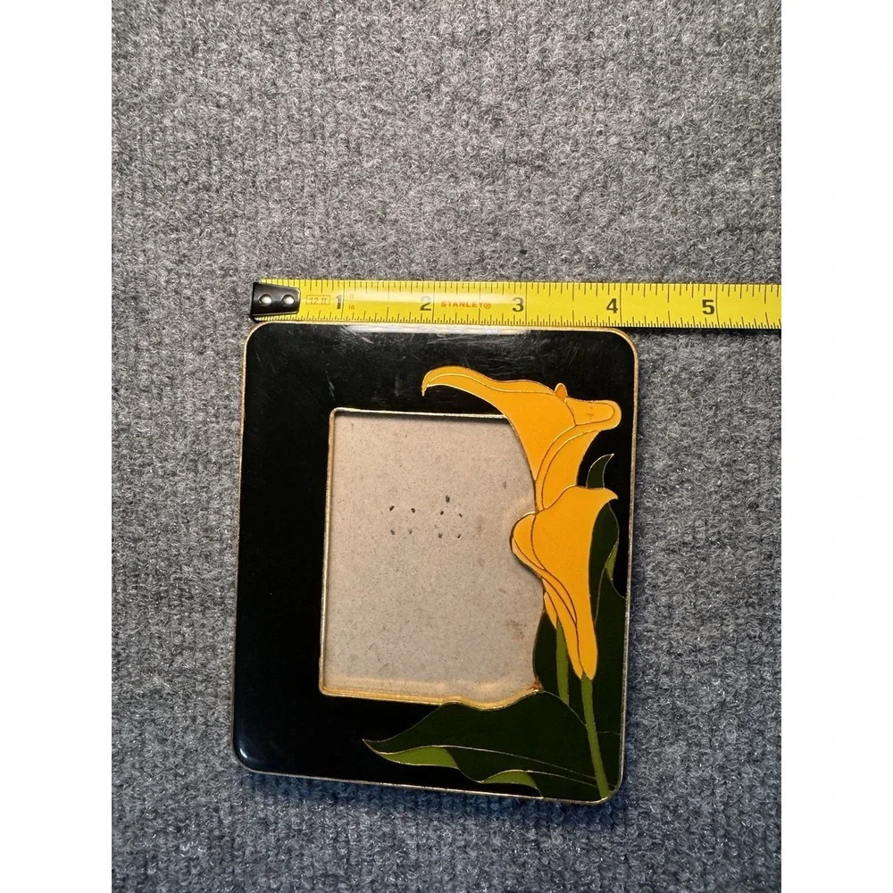 Art Deco Enameled‎ Calla Lilly 5x4 Inch Picture Frame Set Of 2