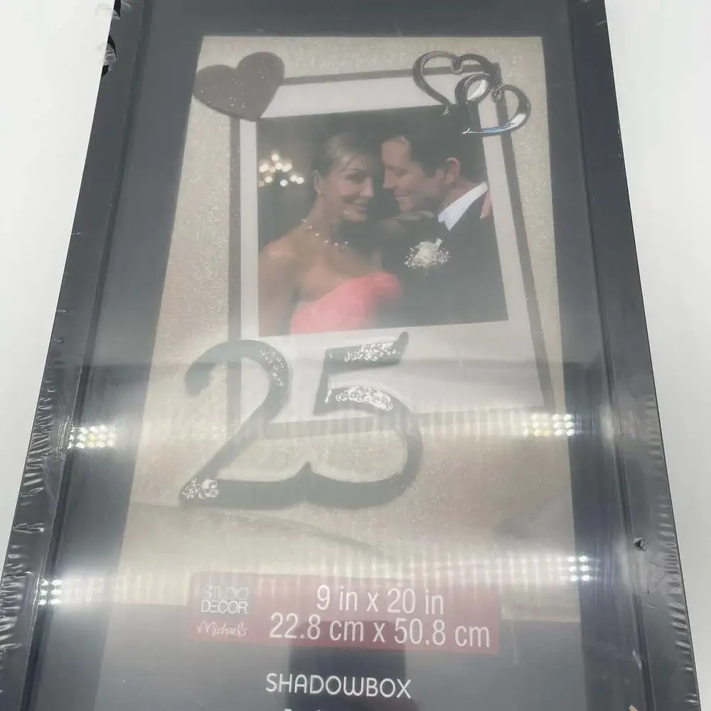 Studio Decor Michaels 25th Anniversary Shadowbox Frame for 4x6 Photo 9 in x 20 i