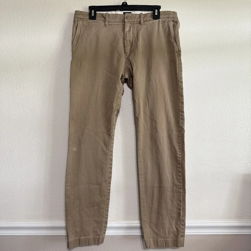 J.Crew 484 Slim-Fit Chino Pants Mens 33X32 Tan Brown‎ Stretch Classic Straight