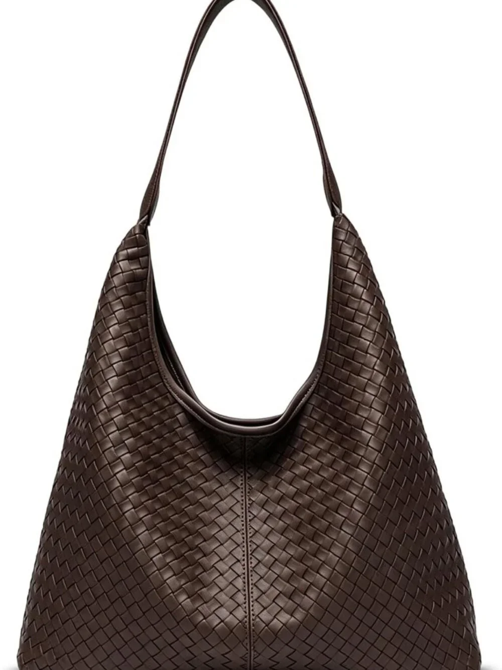 Chic Woven Vegan Leather Hobo Tote Bag | Large Slouchy Purse with Magnetic