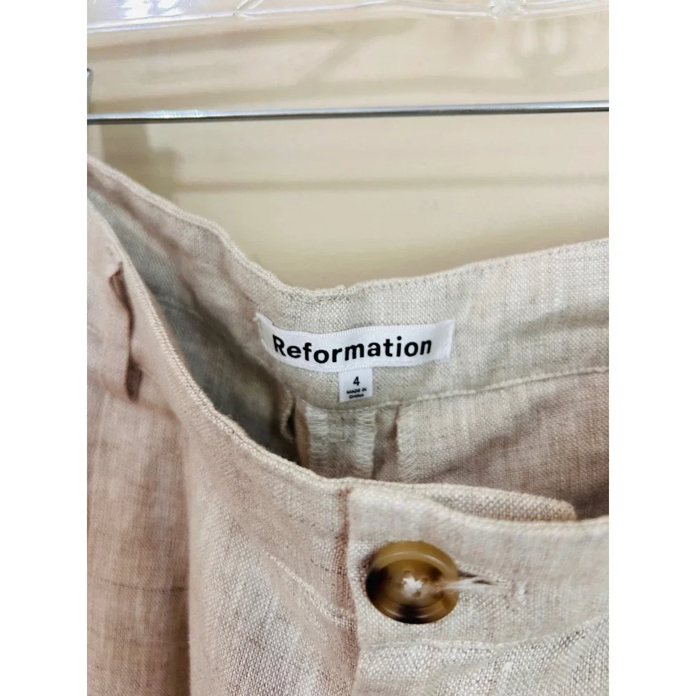 Reformation opening linen trousers