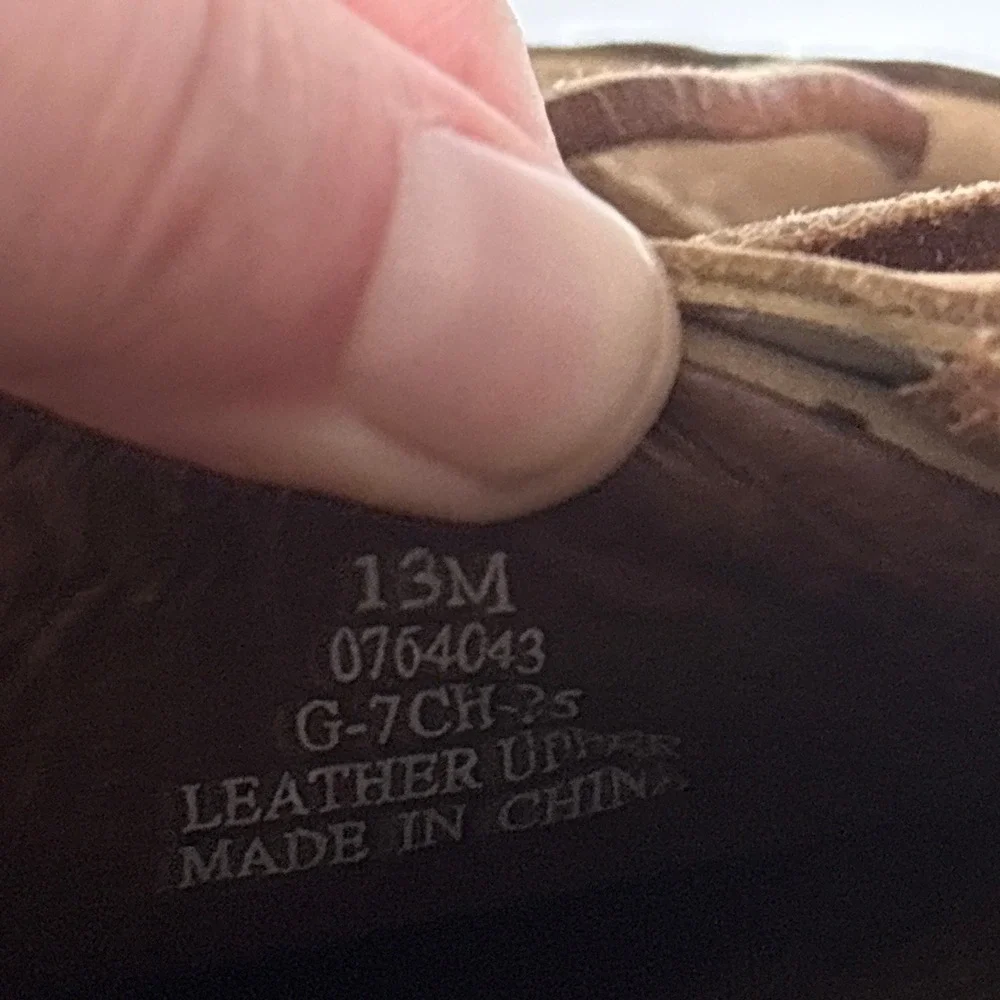 Sperry Boat Shoes 13M Tan Leather Moccasin Toe Casual Preppy Non Marking Classic