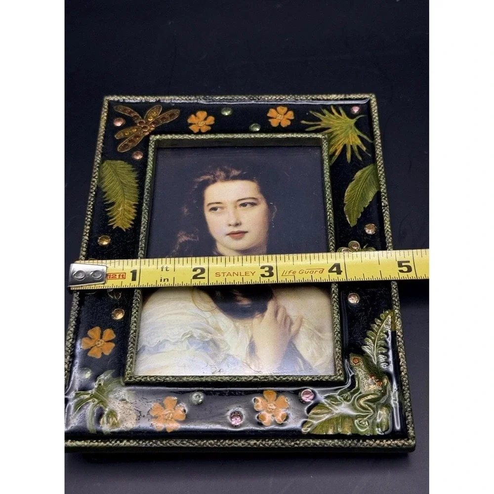 Collectives Enamel Picture Frame Botanical Frog Dragonfly‎ Rhinestone 4x
