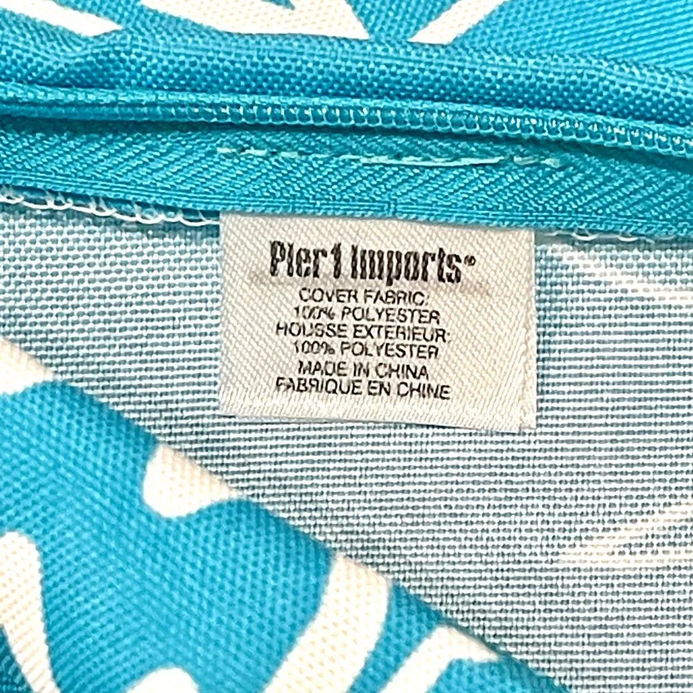 New Pier 1 Pillow Covers Set of 2 Pineapple Blue White Yellow Tropical