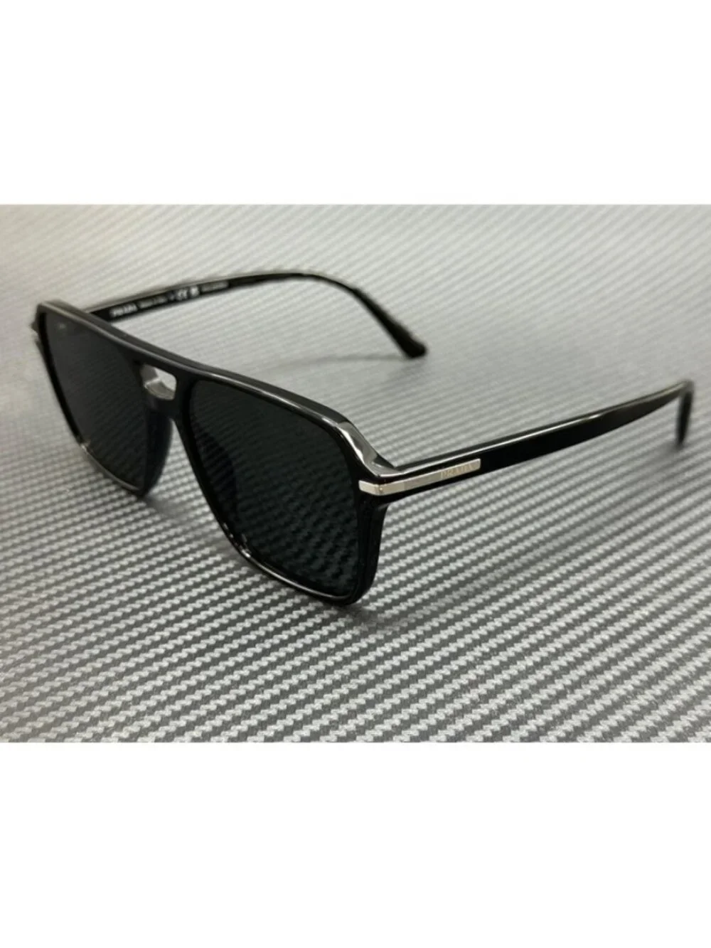 New PRADA Men Black Sunglasses 55-17-150