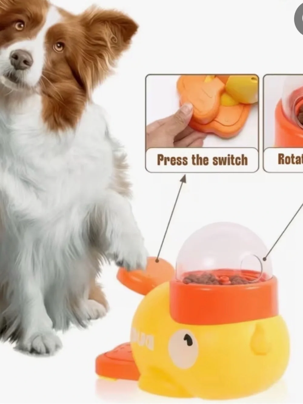 Yellow & Orange Interactive Dog Treat Dispenser🌺