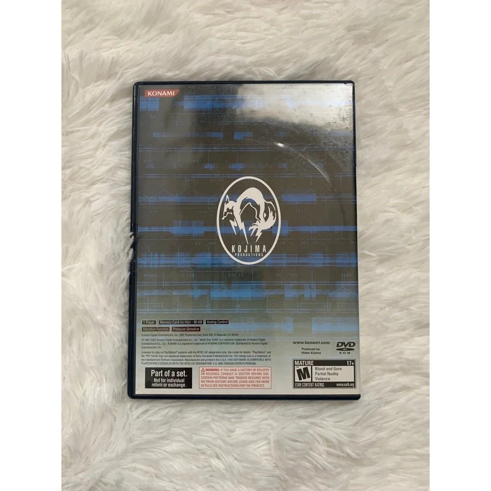 Metal Gear Solid 2 Tactical Espionage For Playstation 2 Video Game Complete