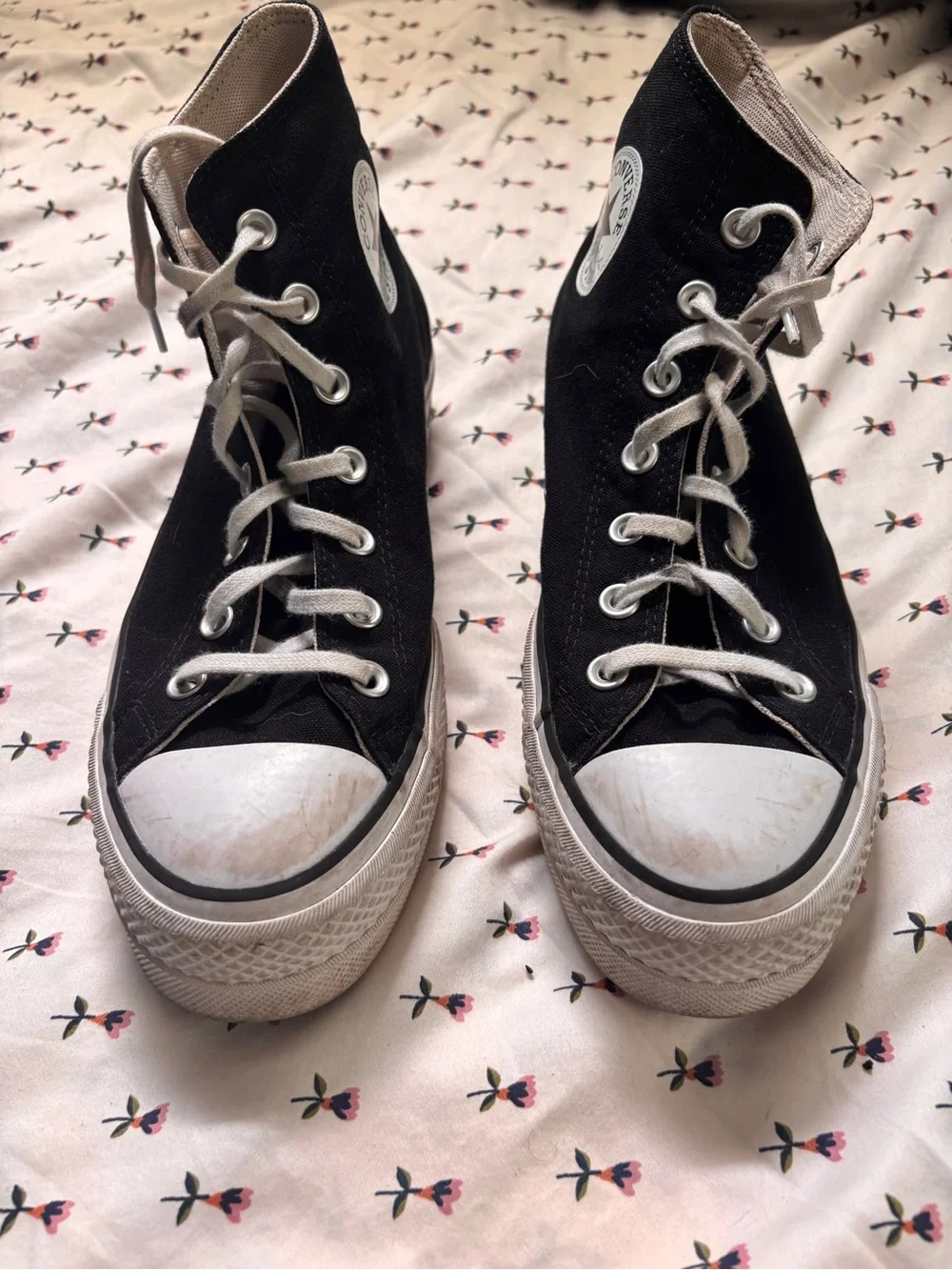 Converse Black High-Top Kids Sneakers with White Trim