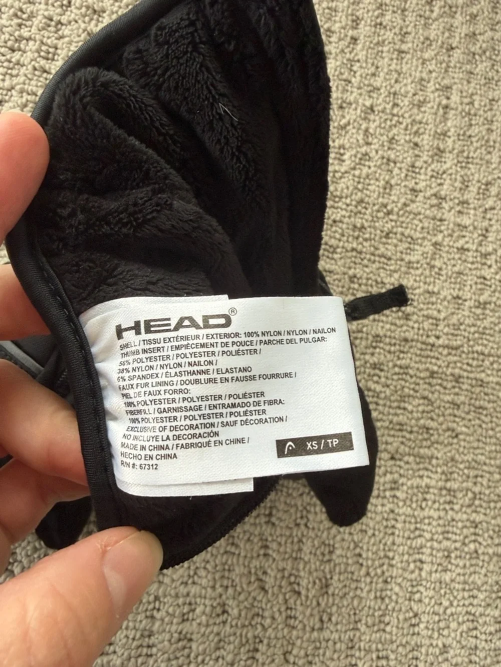Head insulated mittens