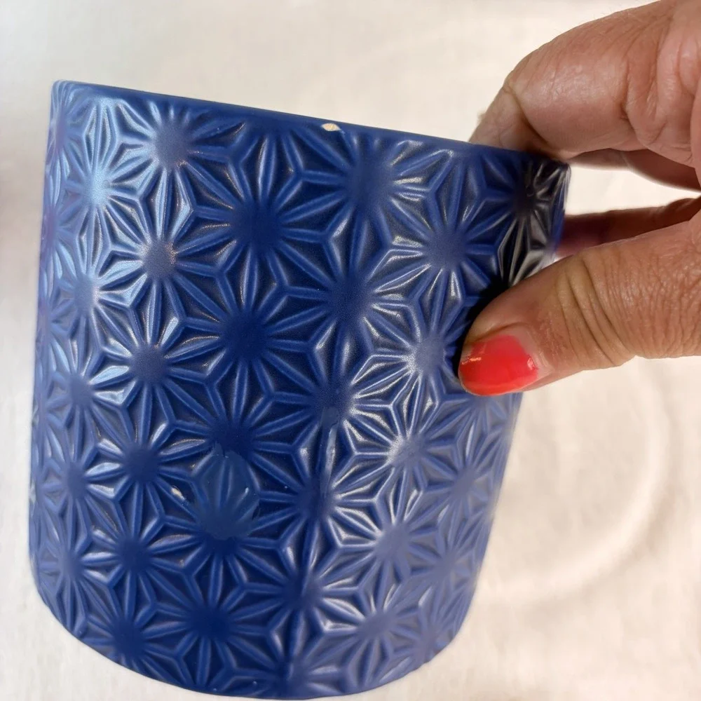 Cobalt Blue Ceramic Kitchen Canister Bamboo Lid 5