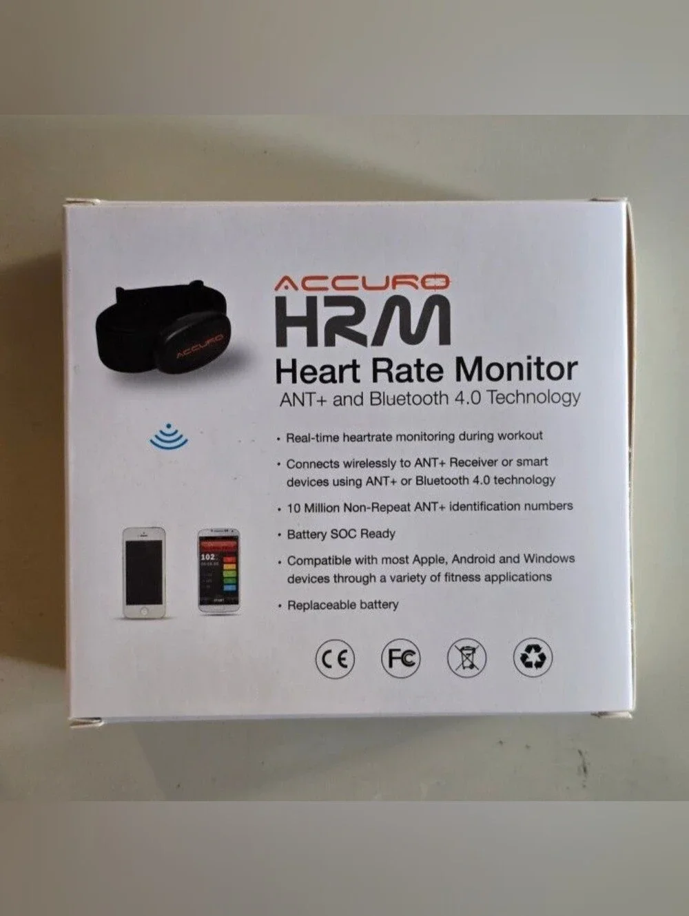 Accuro HRM Heart Rate Monitor ANT+ Bluetooth 4.0 Technology NIB