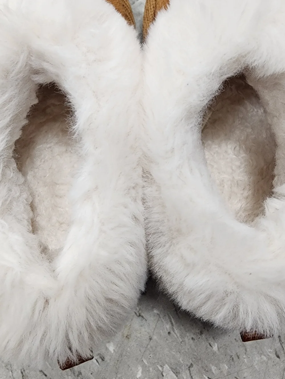 Kids Faux-Shearling Slip-On Slippers - Tan with White Fur Cuff
