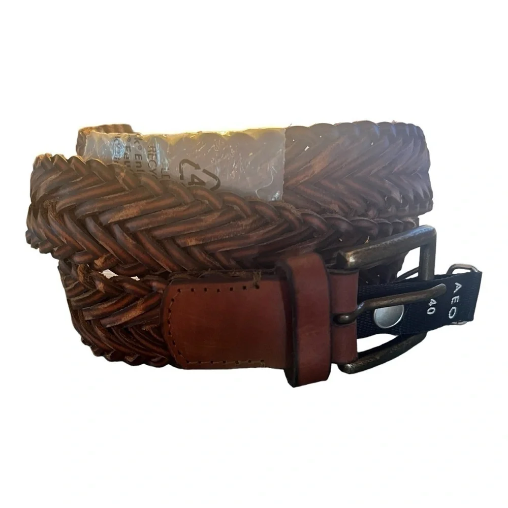 American Eagle‎ Outfitters Men Brown Braided Belt SZ 40 NEW