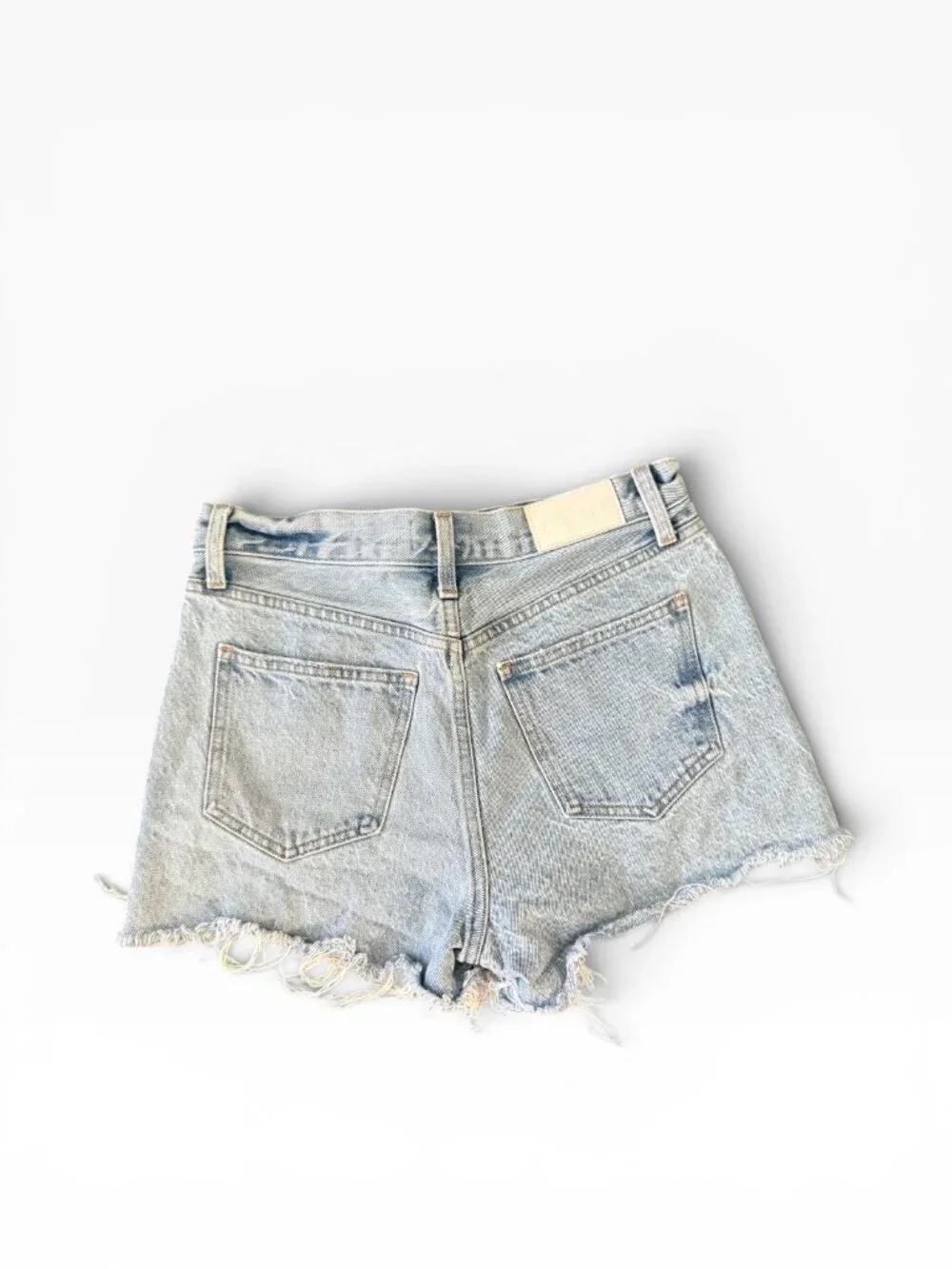 Pistola Cutoff Shorts- Midrise-Distressed-Light Wash- 25- MSRP $125