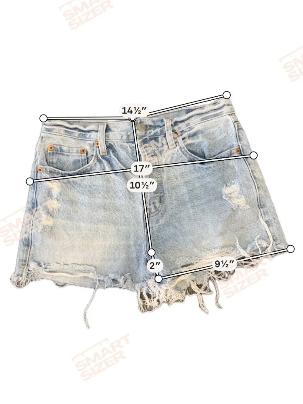 Pistola Cutoff Shorts- Midrise-Distressed-Light Wash- 25- MSRP $125