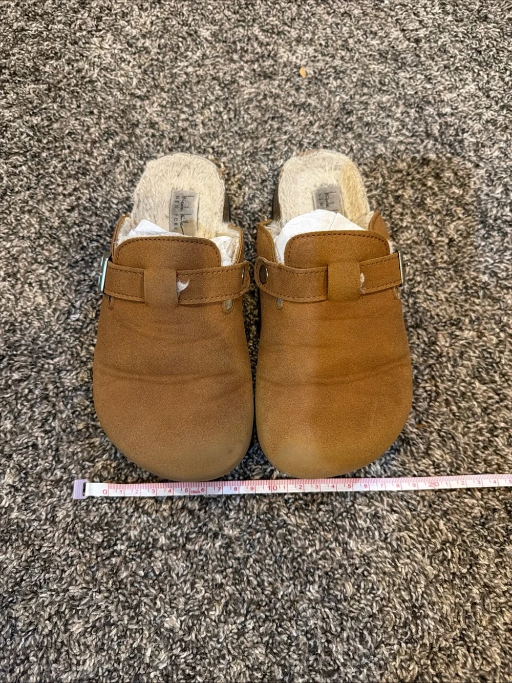 Nicole Miller Kids Tan Suede Slip-On Slippers