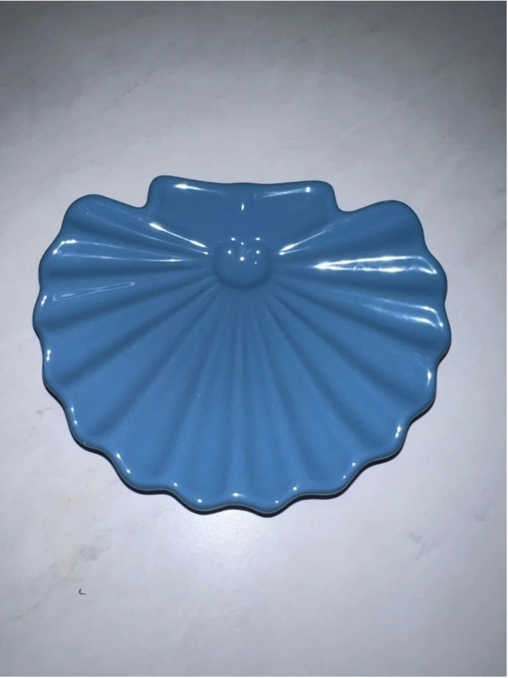 VTG blue Ceramic Seashell Soap Dish One Size
