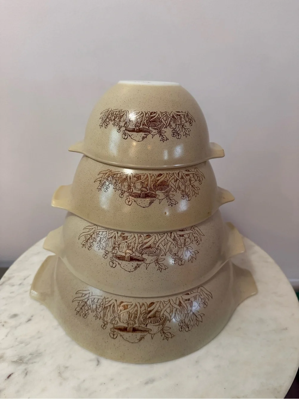 Vintage PYREX Cinderella Forest Fancies Mushroom Nesting Mixing Bowls Set of 4
