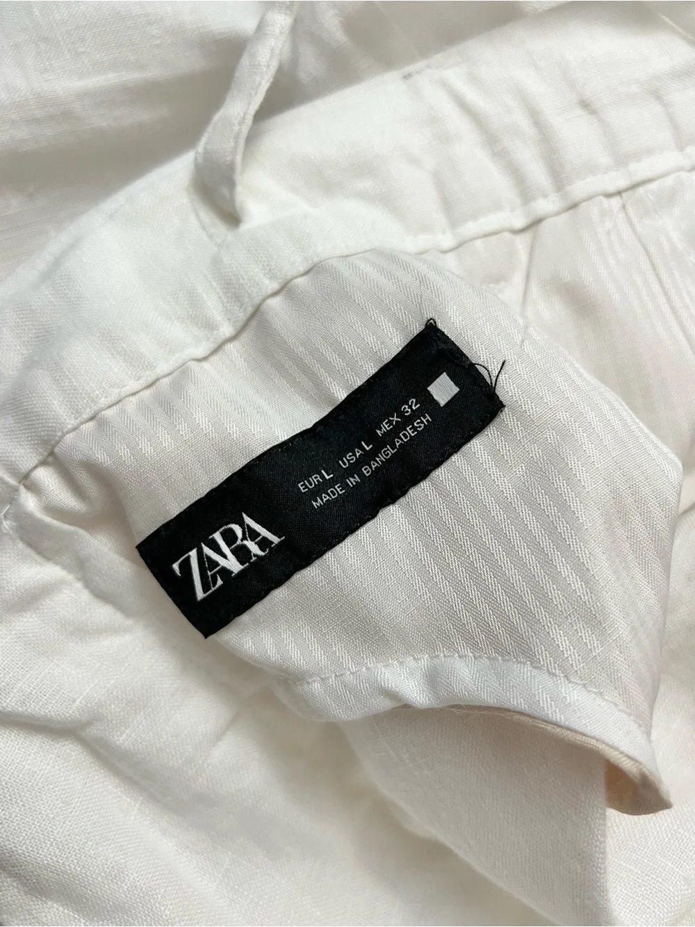 Zara 100% Linen Tapered Pants Coastal Summer Ankle Trouser Quiet Luxury L Boho