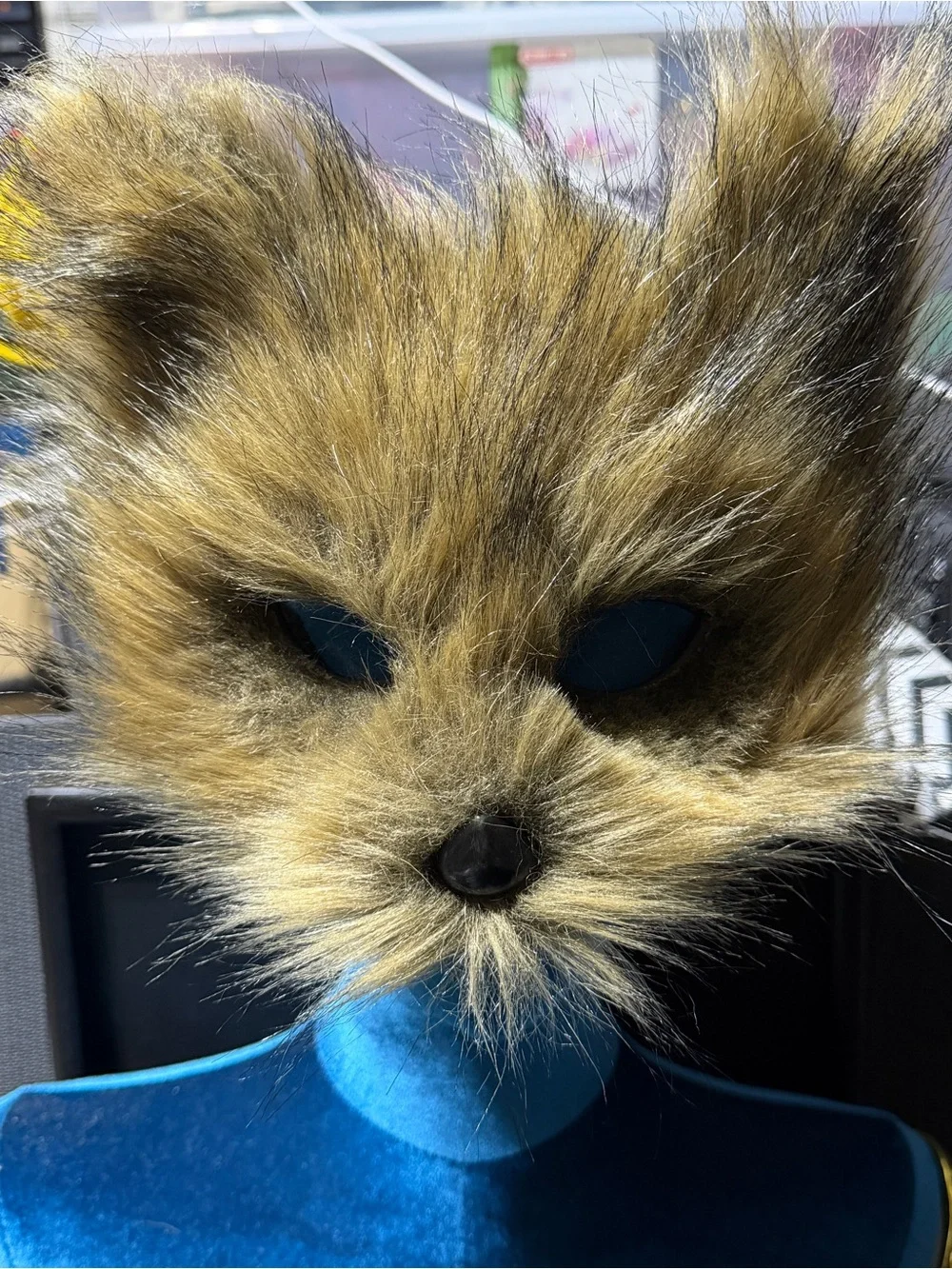 Realistic Faux Fur Cat Mask Brown Black Costume Halloween Cosplay Adult