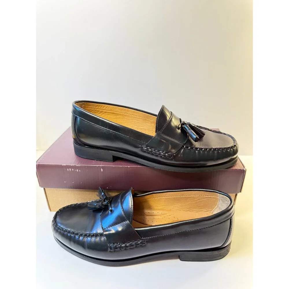 Johnston & Murphy Men's Hayes Tassel Loafer Dress Casual Shoe, Black US 11