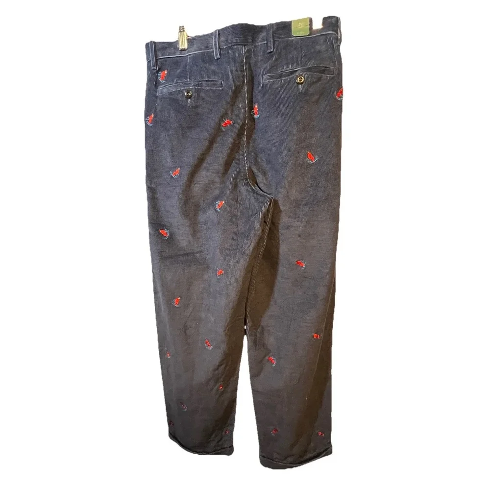 J. Crew Relaxed-fit Pleated Corduroy Trouser w Retro Skier‎ Embroidery Size 29