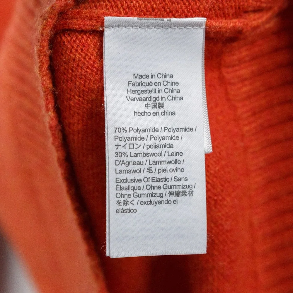 J CREW Lambswool Blend Crew Neck Sweater Pullover Burnt‎ Orange Fall Mens Sz XL