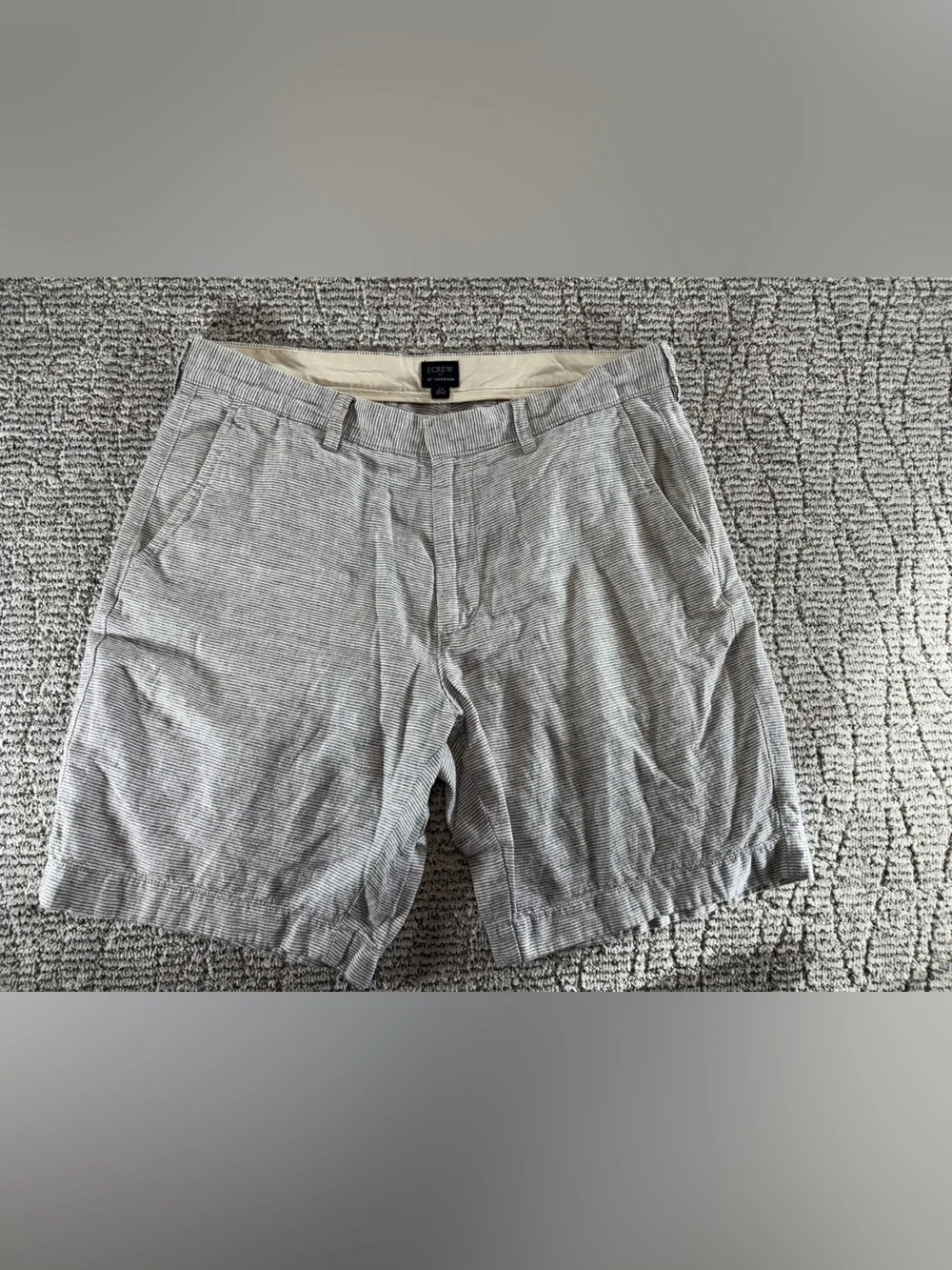 J. Crew Men’s Size 33 Blue Striped 9”‎ Inseam Chino Shorts