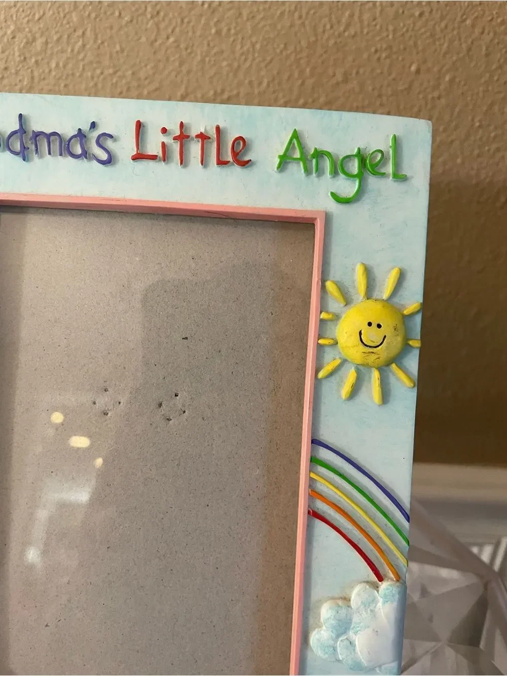 Grandmas Little Angel Rainbow Sunshine 5x7 Vintage Picture Frame