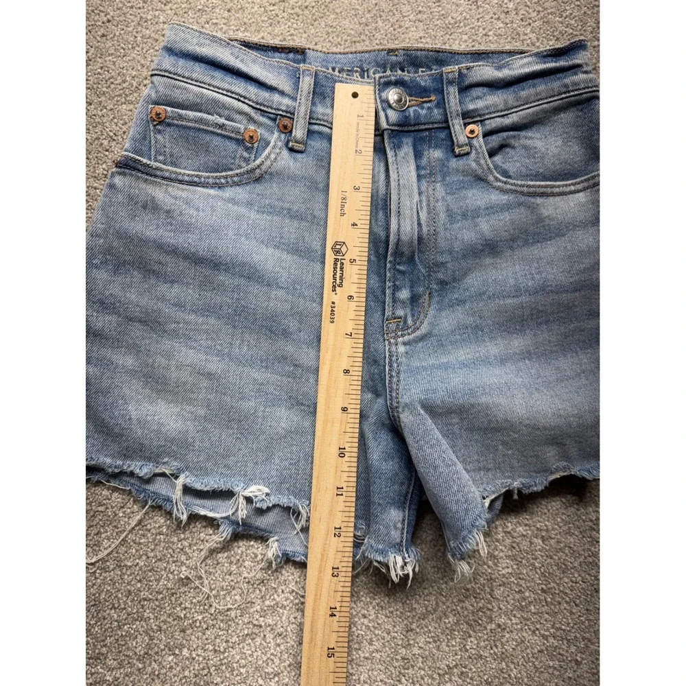 American Eagle Outfitters Womens Denim Cutoff Shorts Light Wash Size 00‎ Stretch