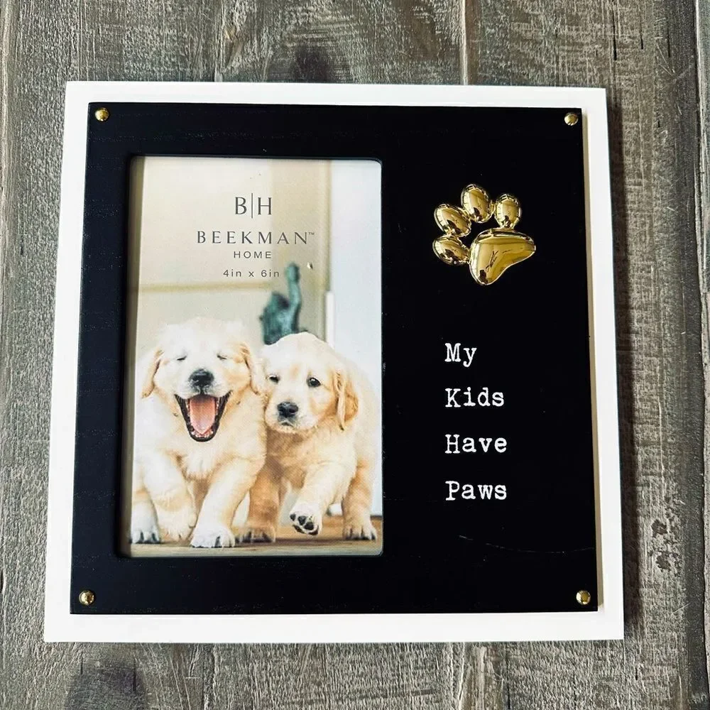My Kids Have Paws Dog Paw Print Wood Picture Frame