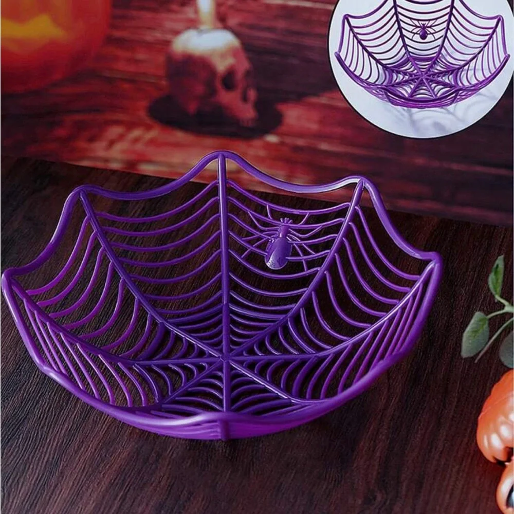 💜 PLASTIC SPIDER WEB SERVING DISH 💜