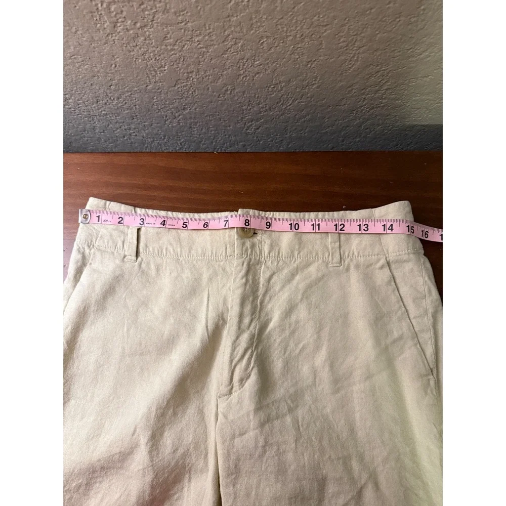 Banana Republic Harrison Linen Blend Straight Leg Pants Beige Womens Size 6‎