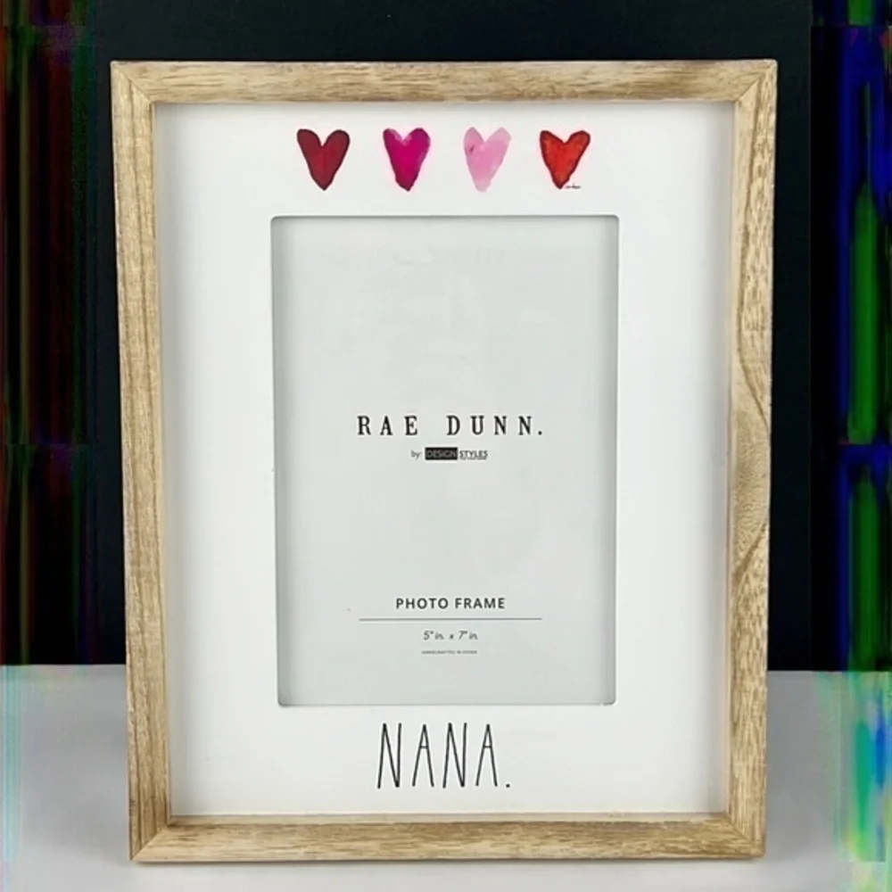 Rae Dunn - ‘Nana’ hearts wood frame. 5” x 7”. NWT. Firm! Last One!