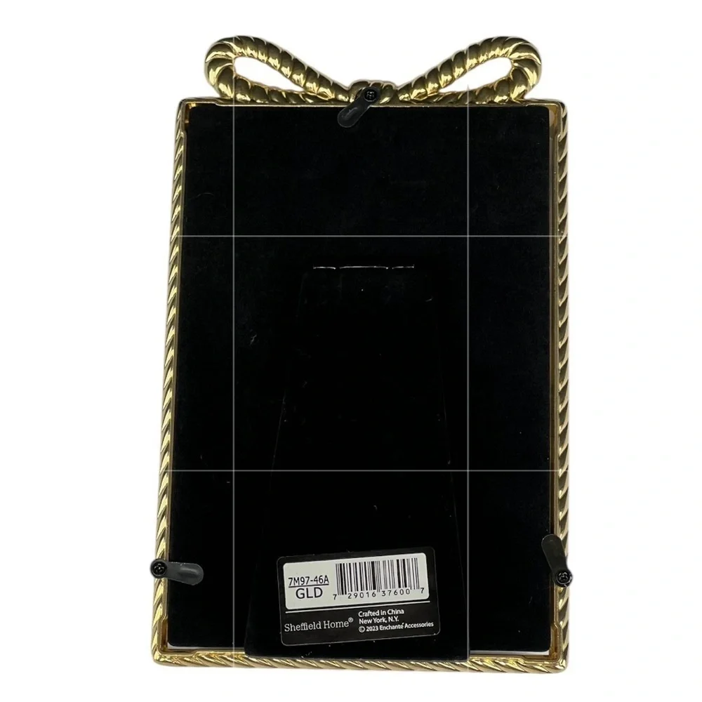 SheffieldHome - ‘Golden Bow’ metal picture frame. 4” x 6”. NWT.