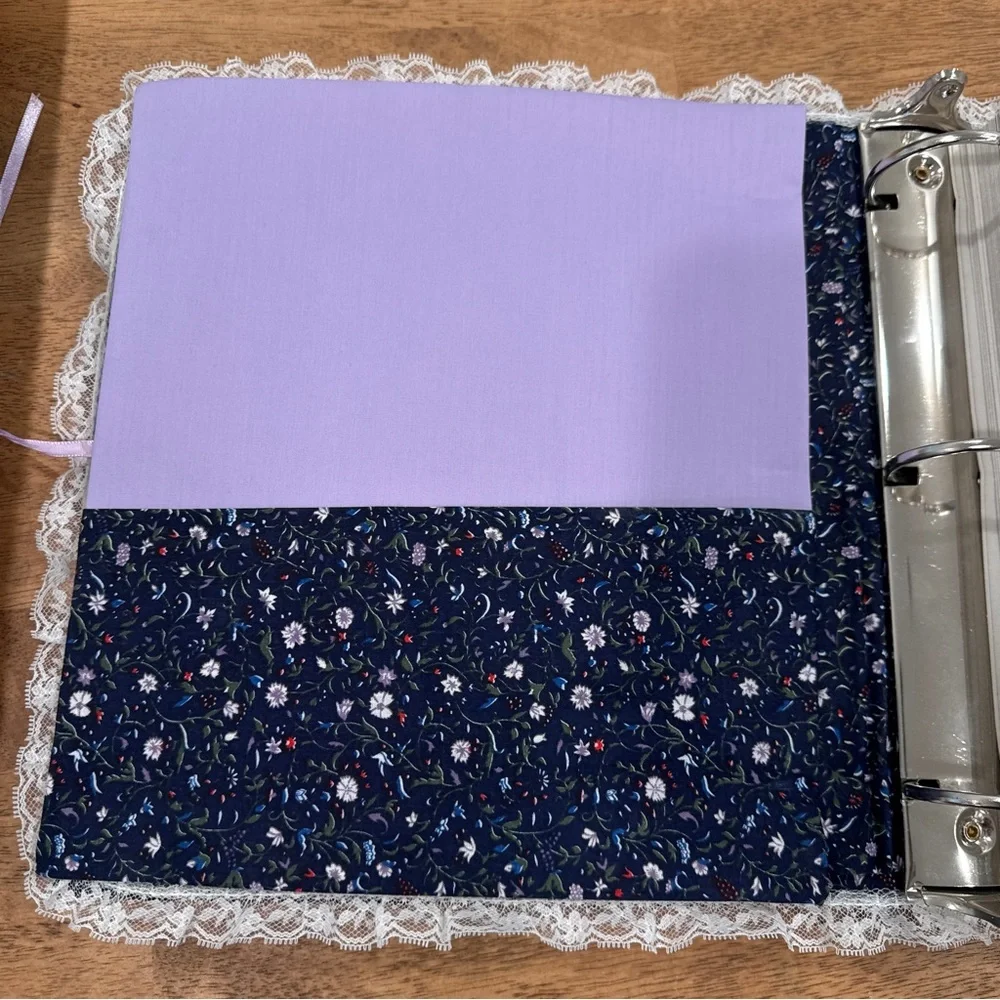 Vintage Lace Floral Fabric Covered Photo Album Scrapbook Flowers 1980’s