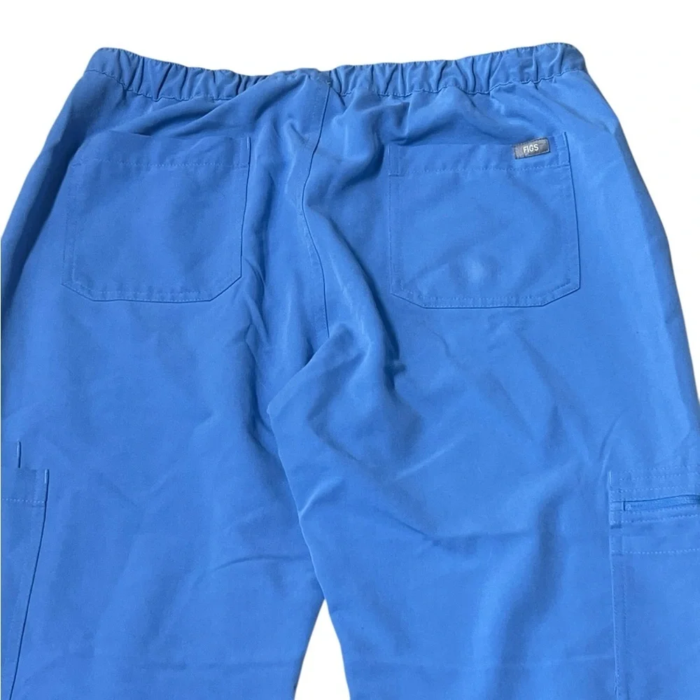 Figs men’s technical series TM3001 blue Cairo cargo drawstring waist scrub pants
