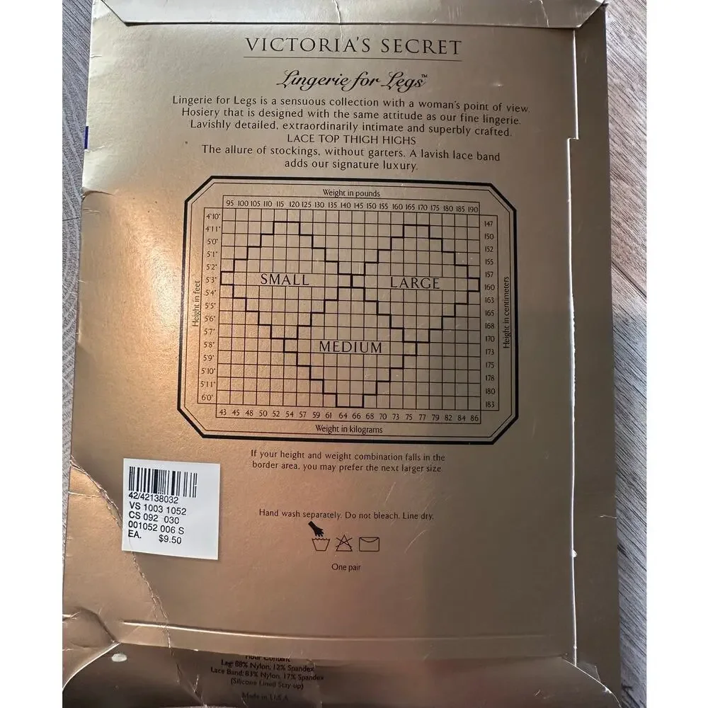 Victoria's Secret Vintage Lace Top Thigh Highs Cream Small