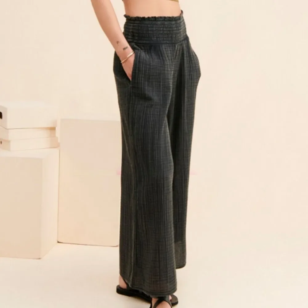 Black Old Navy Girl's Gauzy Palazzo Pants XL Beachy Coastal Wide Leg Pull On