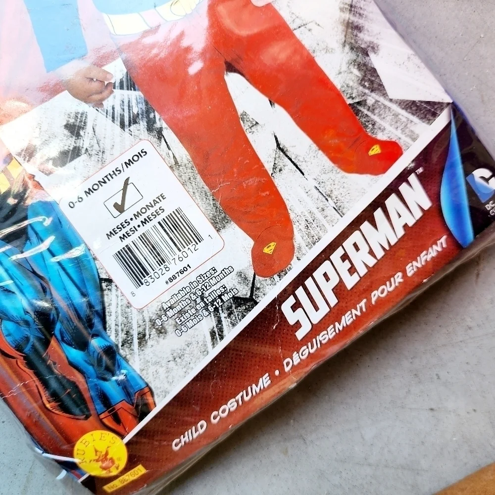 NWT Rubie's Superman Halloween Costume Cosplay Jumper Removable Cape Infant 0-6M