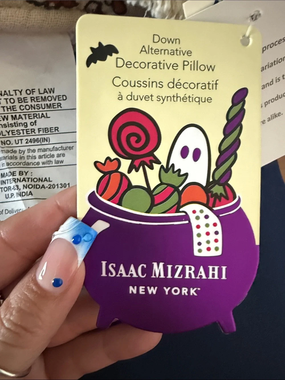 Isaac Mizrahi ghost Halloween Pumpkin & Ghost Decorative Pillow