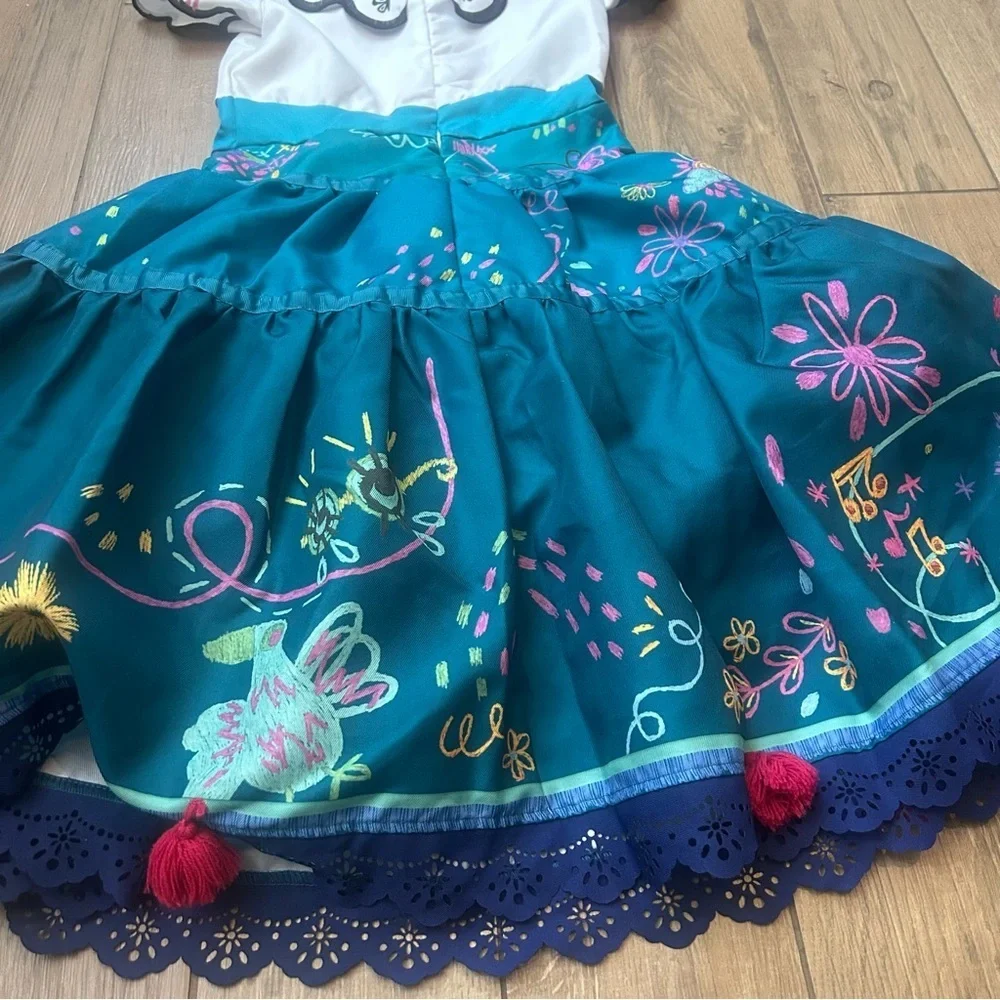 Disney Mirabel Encanto Costume Dress Size 4T -6X Small Girls Dress Embroidered