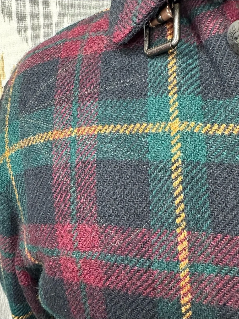 Polo Ralph Lauren Tartan Plaid Brushed Wool Alpaca Twill Sporting Jacket