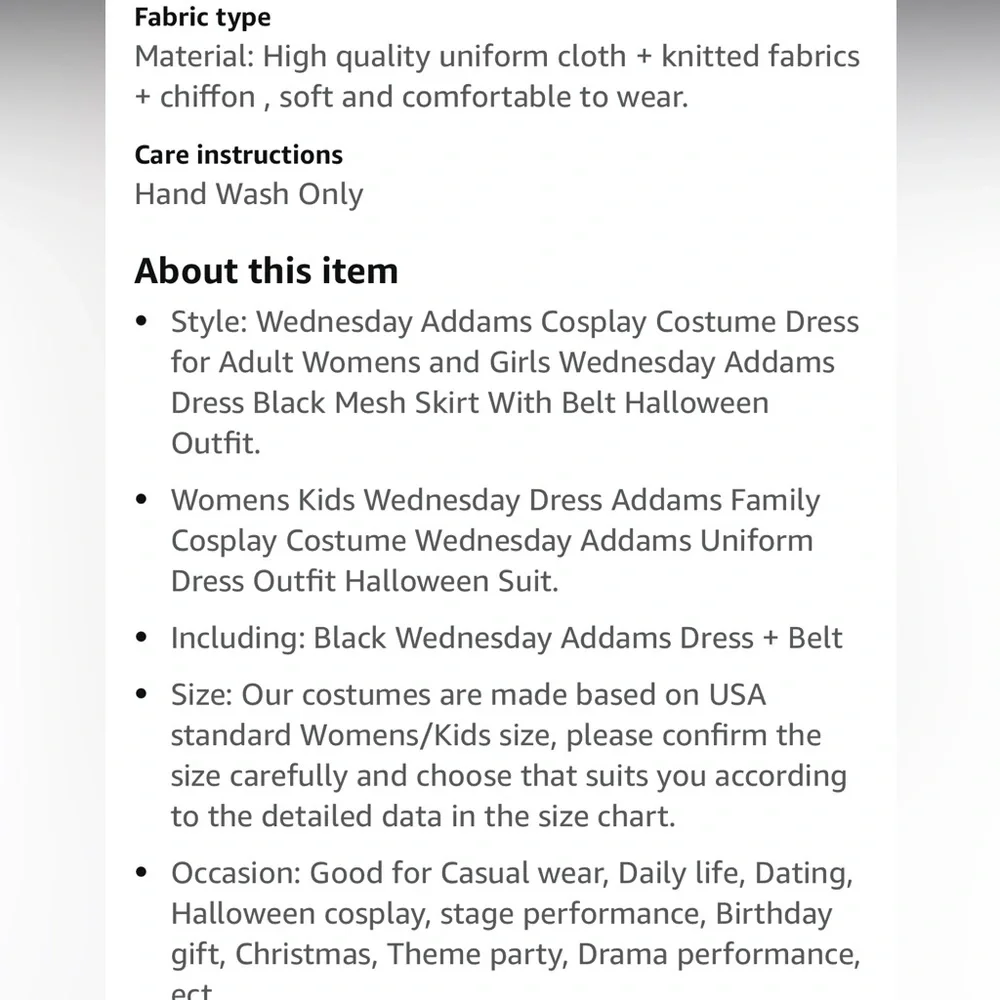 Wednesday Adams Prom Dress Halloween Costume Never Worn
