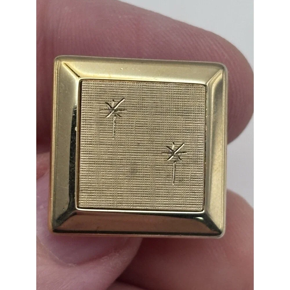 Vintage Mid-Century Gold Tone Swank Cuff Links Etched