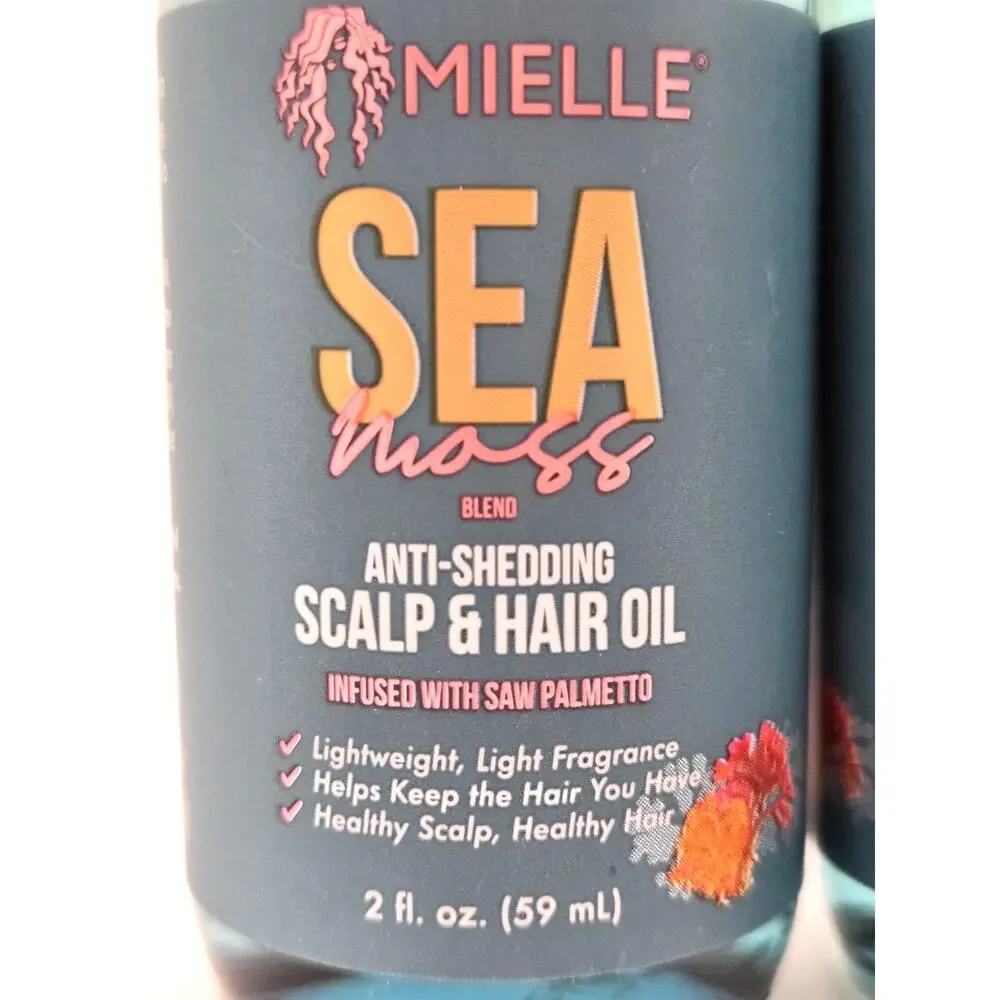 NEW Mielle Sea Moss Blend Anti-Shedding Scalp & Hair Oil 2 Fl Oz 2pk