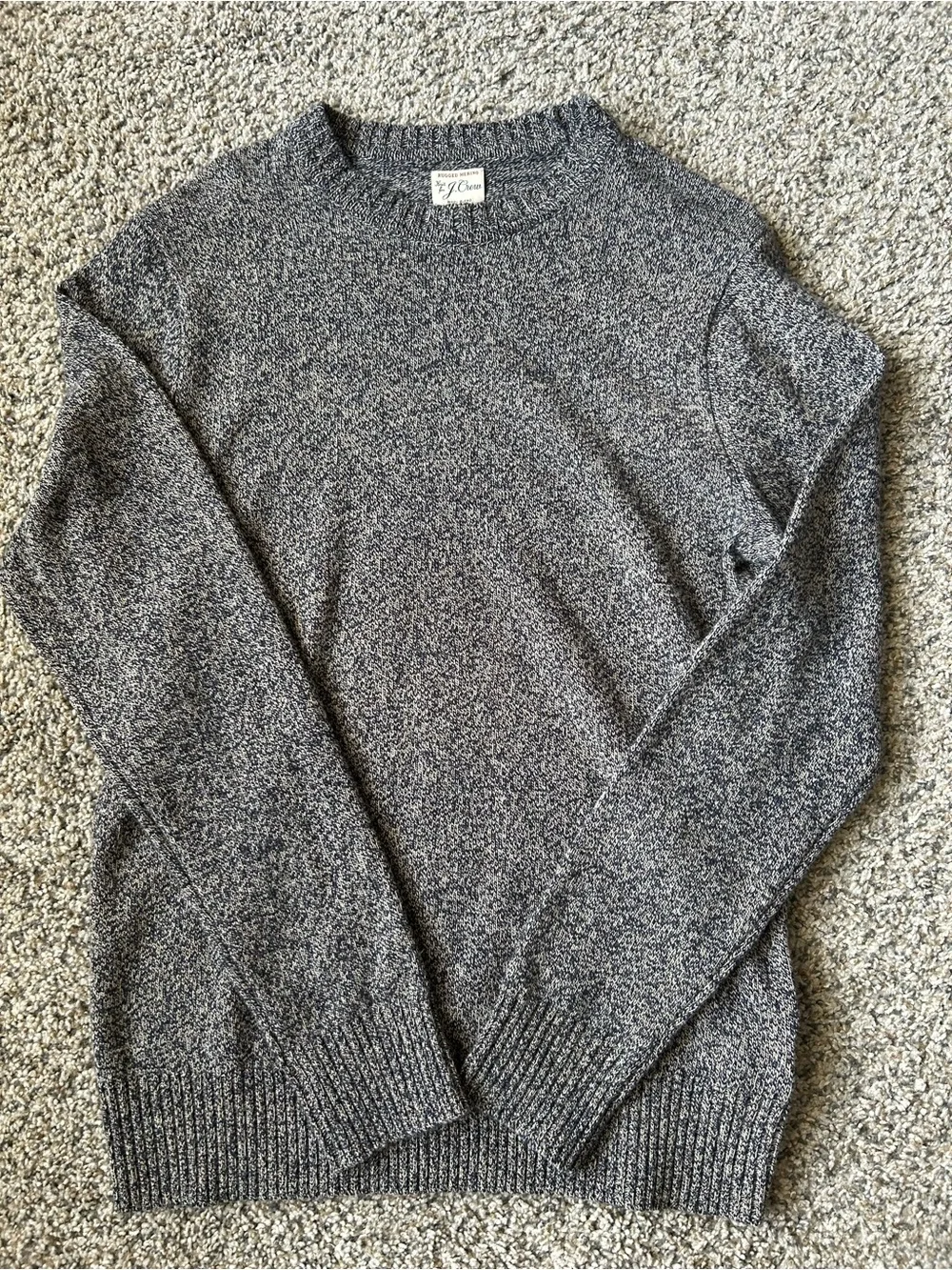 J.Crew Marled Charcoal Crewneck Sweater - Men's Medium Tall