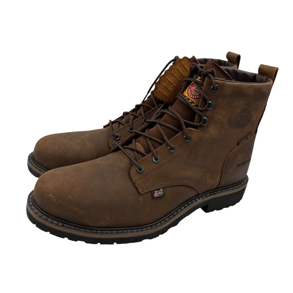 Justin Boots workwear brown eyelets