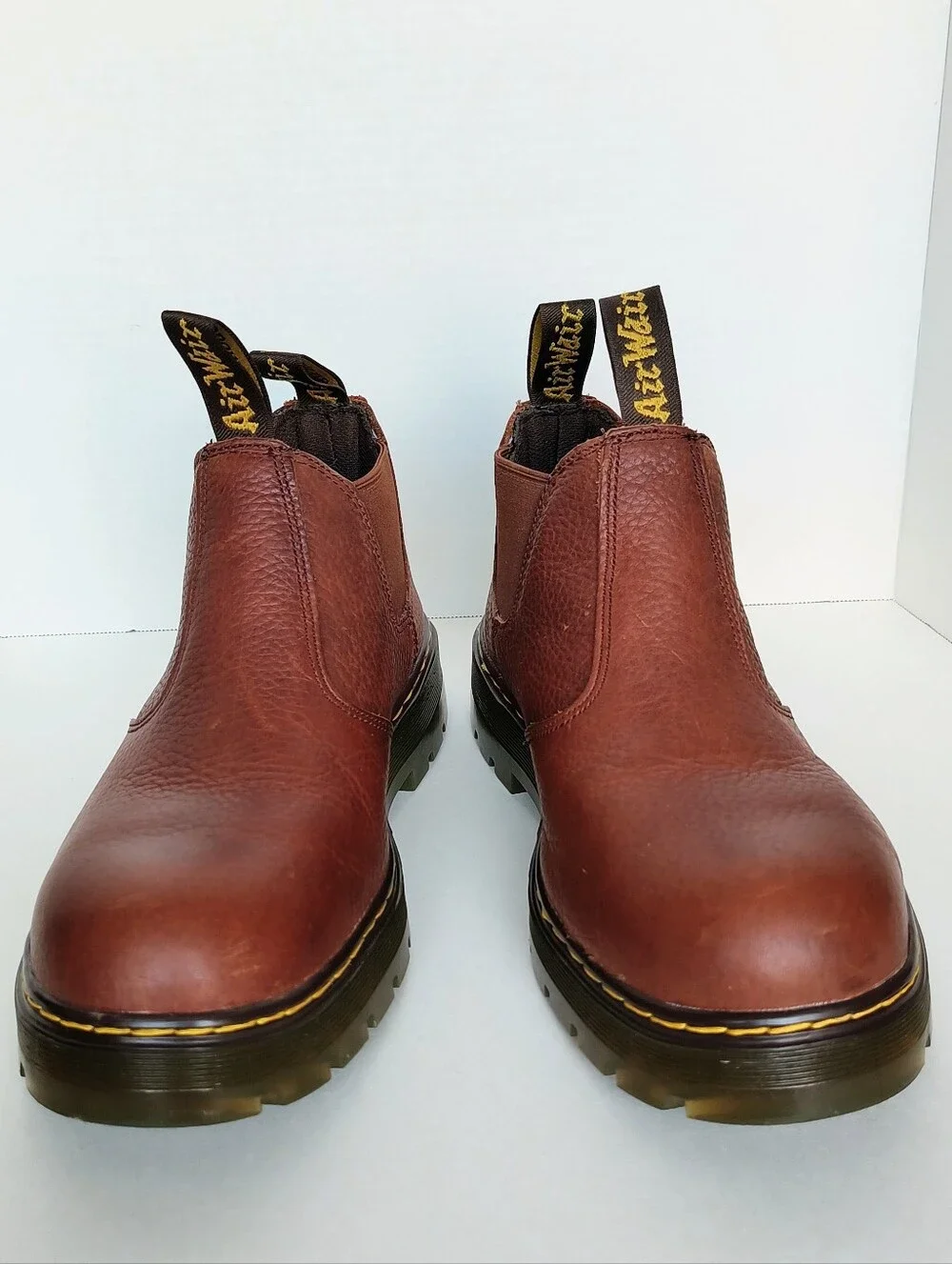 Like New Dr.Martens Rivet Steel Toe Chelsea Lug Sole Pull-On Work Boots